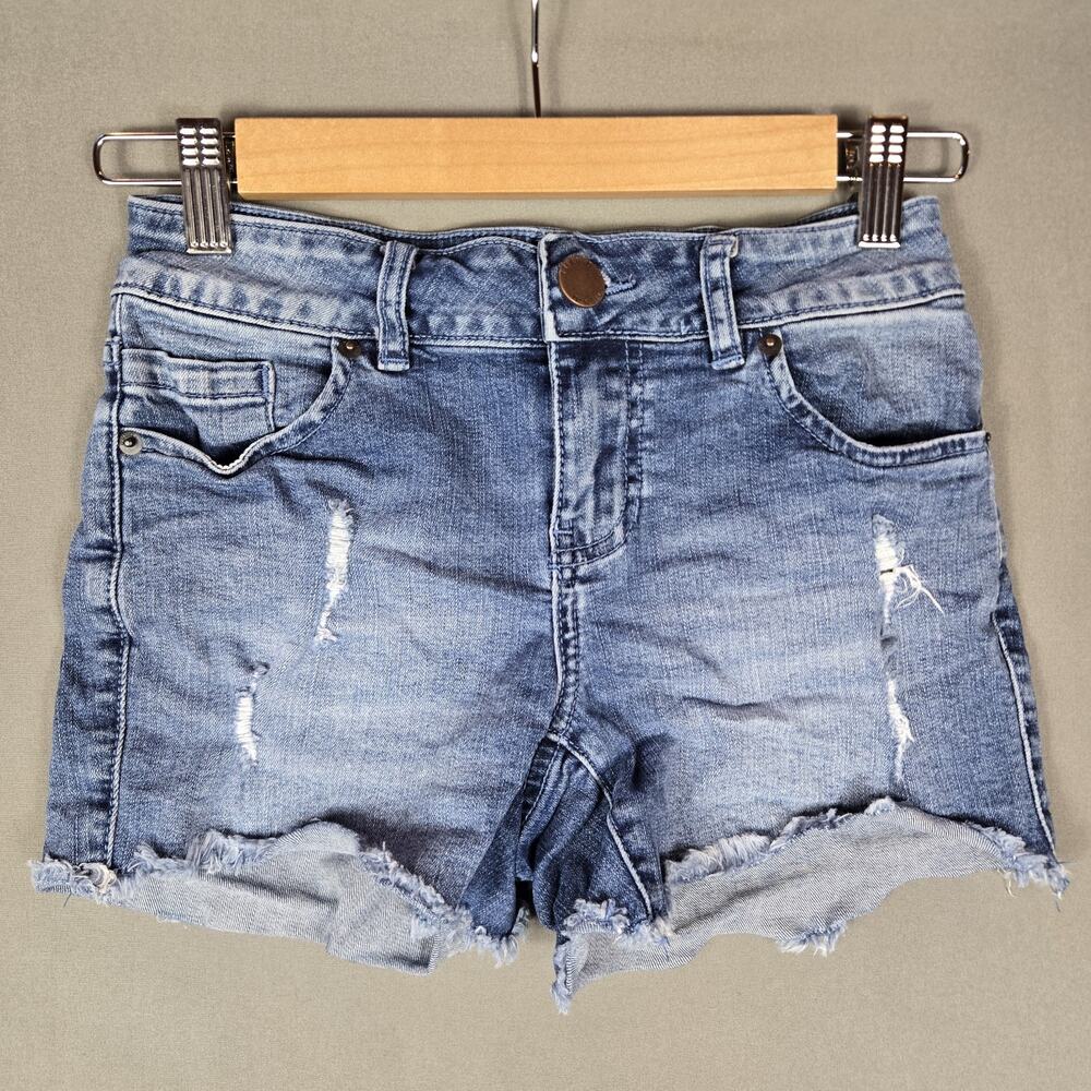 O'Neill Cody Denim Jean Shorts Blue Grass Cutoff Raw Hem Distressed Size 24